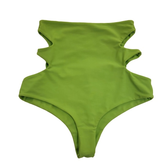 Issa De’ Mar Moana Swim Bottom Size Small Green High Waisted Side Cut Outs NWOT - Picture 1 of 10